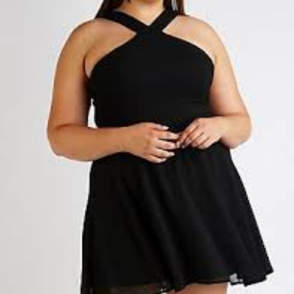 White Bib Neck Skater Dress - Picture 4 of 6